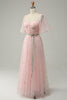Load image into Gallery viewer, A Line Sweetheart Blush Long Prom Dress with Embroidery