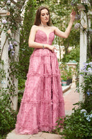 Load image into Gallery viewer, Sweetheart Dusty Rose A-Line Prom Dress with Print