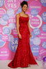 Load image into Gallery viewer, Sparkly Backless Mermaid Prom Dress with Fringes