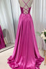 Load image into Gallery viewer, Satin Corset Prom Dress with Lace-up Back