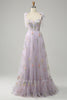 Load image into Gallery viewer, A-line Tulle Lavender Prom Dress with Embroidery