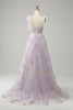 Load image into Gallery viewer, A-line Tulle Lavender Prom Dress with Embroidery