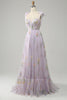 Load image into Gallery viewer, A-line Tulle Lavender Prom Dress with Embroidery