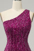 Load image into Gallery viewer, One Shoulder Sequin Prom Dress with Slit