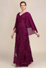 Load image into Gallery viewer, Burgundy Batwing Sleeves Beaded Mother of the Bride Dress