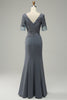 Load image into Gallery viewer, Grey Appliques Mother of Bride Dress