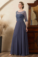 Load image into Gallery viewer, Sparkly Grey Blue Beaded Mother of the Bride Dress