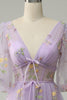 Load image into Gallery viewer, Lavender A Line Tulle Corset Prom Dress with Sleeves