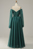 Load image into Gallery viewer, Off the Shoulder Long Sleeves Prom Dress with Ruffles