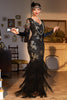 Load image into Gallery viewer, Sheath V Neck Dark Green Sequins Party Dress with Fringes