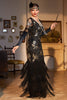 Load image into Gallery viewer, Sheath V Neck Dark Green Sequins Party Dress with Fringes