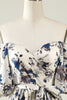 Load image into Gallery viewer, White Blue Flower Boho Bridesmaid Dress