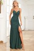 Load image into Gallery viewer, Dark Green Spaghetti Straps Mermaid Prom Dress with Beading