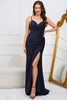 Load image into Gallery viewer, Dark Green Spaghetti Straps Mermaid Prom Dress with Beading