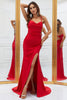 Load image into Gallery viewer, Mermaid Spaghetti Straps Red Long Prom Dress with Criss Cross Back