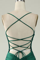 Load image into Gallery viewer, Mermaid Spaghetti Straps Royal Blue Plus Size Prom Dress with Criss Cross Back