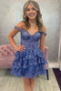 Load image into Gallery viewer, Sparkly Red Corset Tiered Lace A-Line Short Graduation Dress