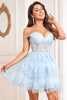 Load image into Gallery viewer, Off the Shoulder A Line Blue Corset Graduation Dress with Lace