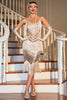 Load image into Gallery viewer, Spaghetti Straps Champagne Fringed Sequins Great Gatsby Dress