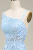 Load image into Gallery viewer, Stylish Mermaid Light Blue Long Prom Dress with Appliques