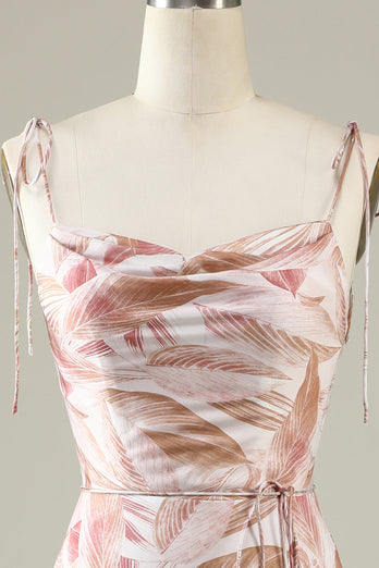 Blush Floral Boho Mermaid Bridesmaid Dress