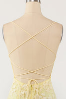 Load image into Gallery viewer, Yellow Mermaid Long Prom Dress with Appliques