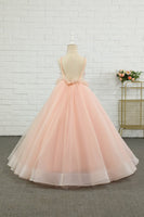 Load image into Gallery viewer, Pink Tulle Spaghetti Straps Flower Girl Dress