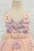 Load image into Gallery viewer, Pink Tulle Spaghetti Straps Flower Girl Dress