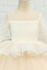 Load image into Gallery viewer, Apricot High-low Flower Girl Dress with Bow