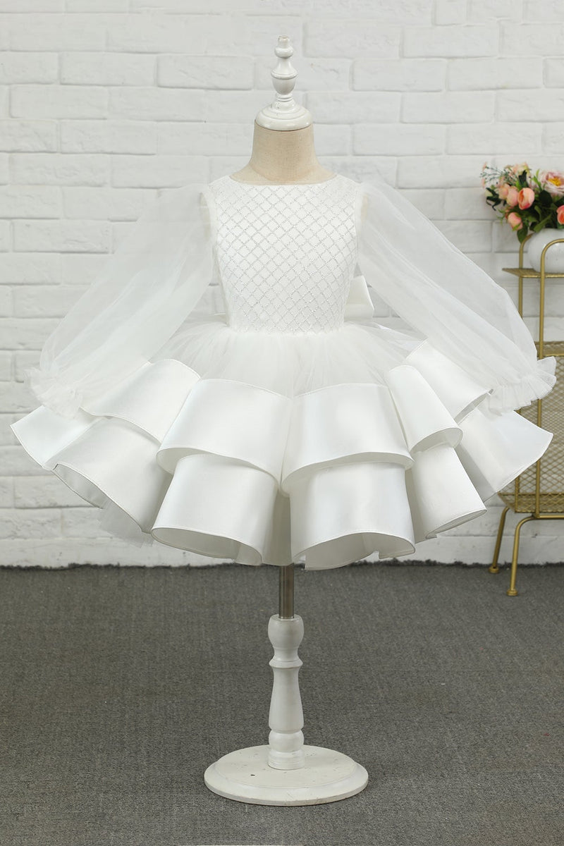 Load image into Gallery viewer, Ivory Long Sleeves Flower Girl Dress
