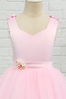 Load image into Gallery viewer, Pink Floor Length Flower Girl Dress