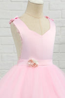 Load image into Gallery viewer, Pink Floor Length Flower Girl Dress