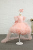 Load image into Gallery viewer, Pink High-low Tulle Flower Girl Dress with Bow