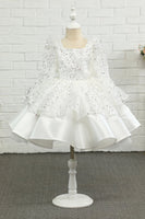 Load image into Gallery viewer, Ivory Sequins Flower Girl Dress with Bow