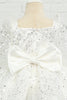 Load image into Gallery viewer, Ivory Sequins Flower Girl Dress with Bow