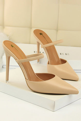 Apricot Stiletto Pointy Heels