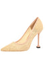 Load image into Gallery viewer, Black Lace Stiletto Pointy Heels
