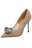 Load image into Gallery viewer, Mesh Hollow Satin Rose Flower Stiletto Heels