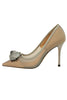 Load image into Gallery viewer, Mesh Hollow Satin Rose Flower Stiletto Heels