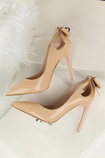 White Pump Prom Heels with Bowkont