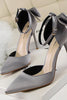 Load image into Gallery viewer, Burgundy Satin Prom Heels with Bowknot
