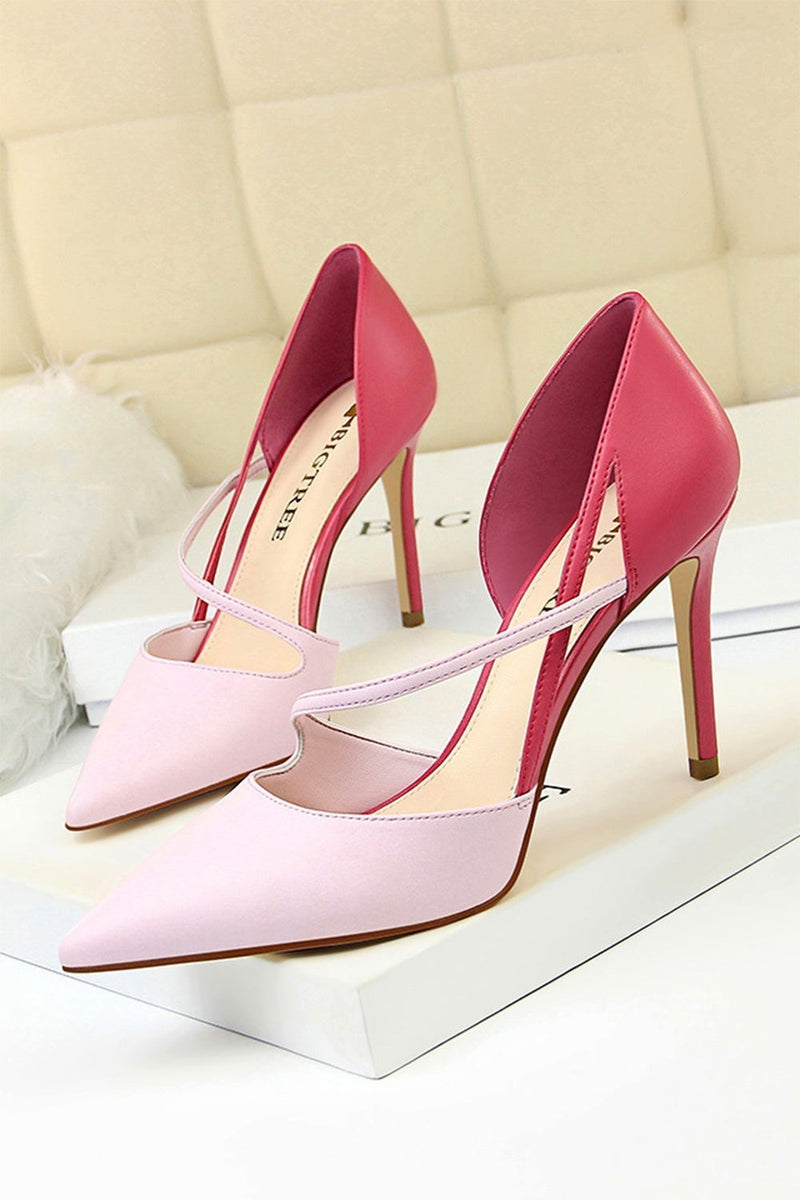 Load image into Gallery viewer, Pink Stiletto Pointy Heels