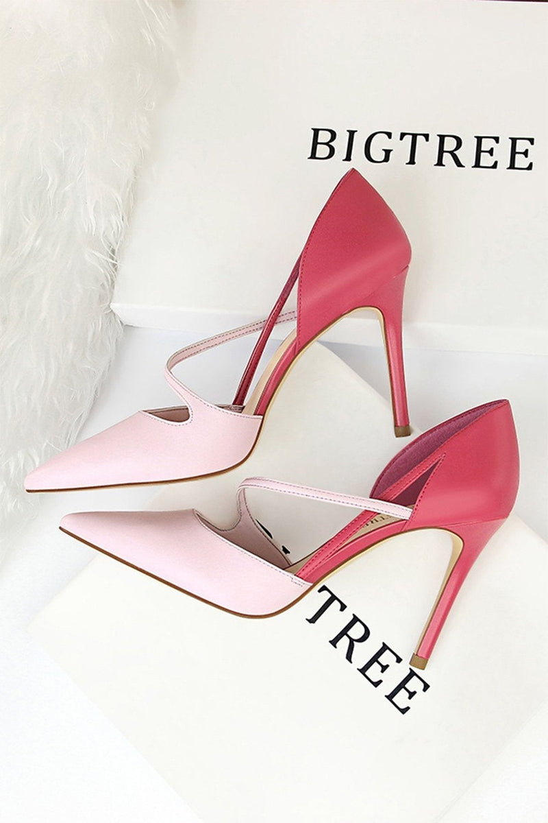 Load image into Gallery viewer, Pink Stiletto Pointy Heels