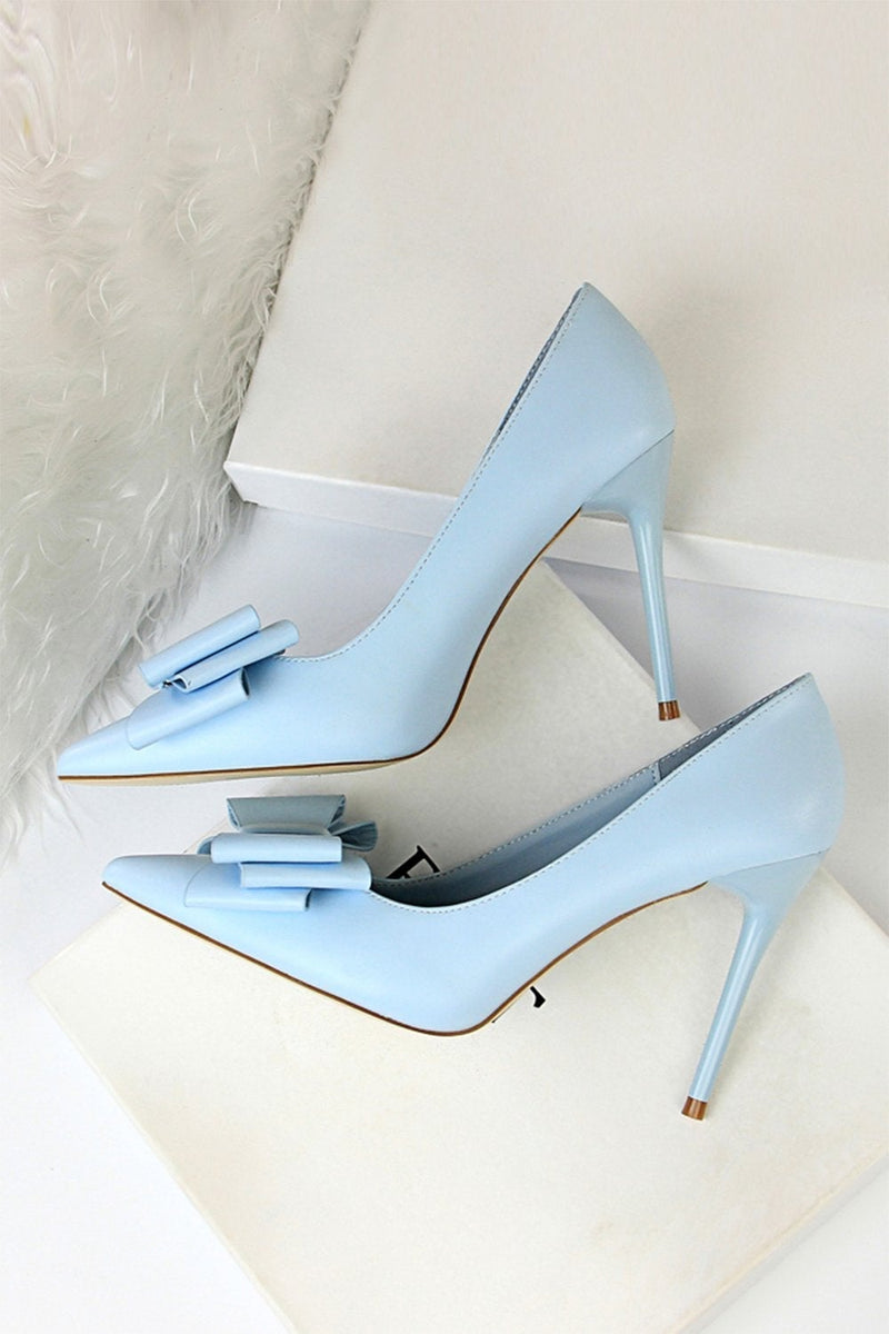 Load image into Gallery viewer, Pink Stiletto Pointy Heels with Bows