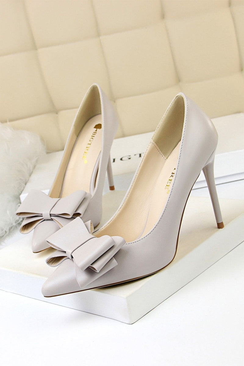Load image into Gallery viewer, Pink Stiletto Pointy Heels with Bows