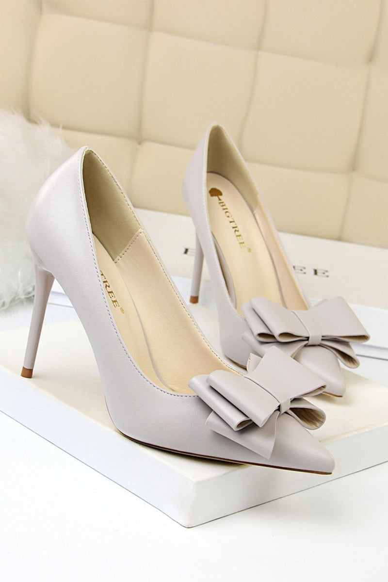 Load image into Gallery viewer, Pink Stiletto Pointy Heels with Bows