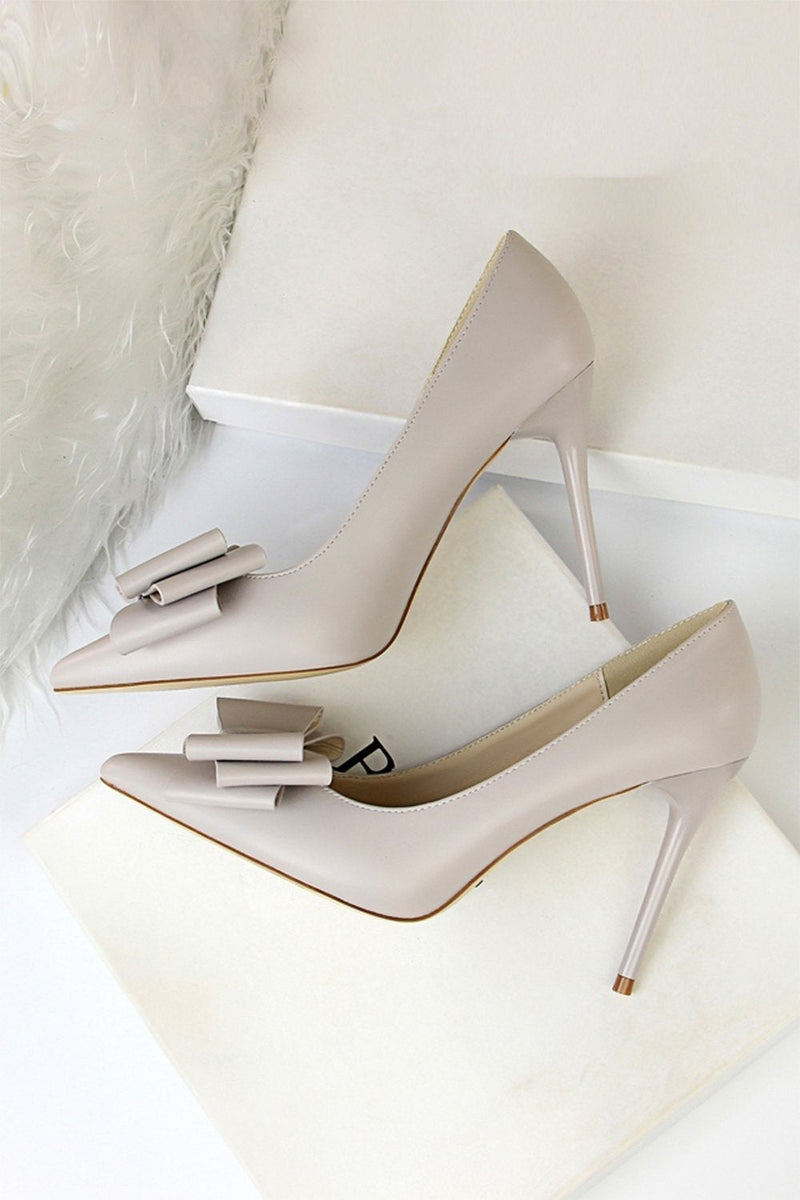 Load image into Gallery viewer, Pink Stiletto Pointy Heels with Bows