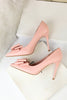 Load image into Gallery viewer, Pink Stiletto Pointy Heels with Bows
