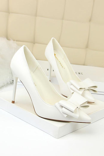 Pink Stiletto Pointy Heels with Bows