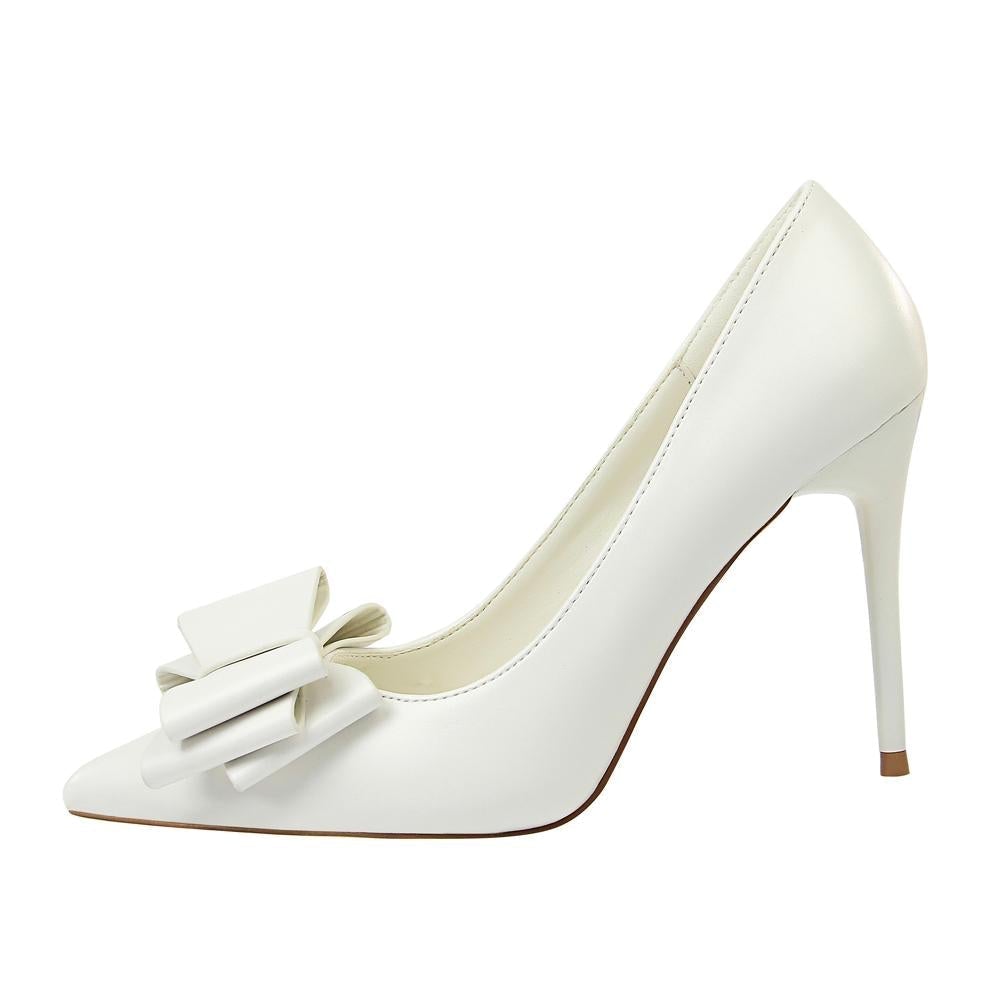 Load image into Gallery viewer, Pink Stiletto Pointy Heels with Bows